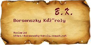 Borsenszky Károly névjegykártya